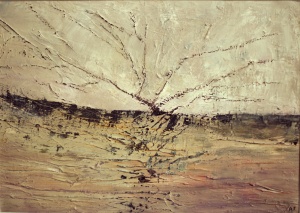 Ann Rogan "Winter"  Oil and oil stick on canvas 43x59cm framed   $750