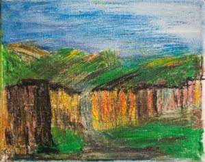 Janet Clemens "Landscape I" oil stick on canvas $80