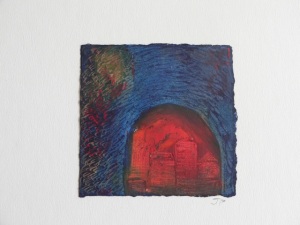 Julie Pennington "Untitled" oil stick on paper 8x8cm $