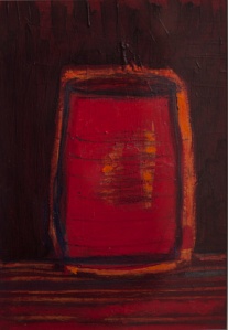 Lucinda McDonald "Red Jar 2" Oil pastel on paper  