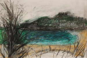 Lucinda McDonald "Beach2" Oil pastel on paper  