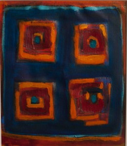 Lucinda McDonald "Four Square" Oil pastel on paper  